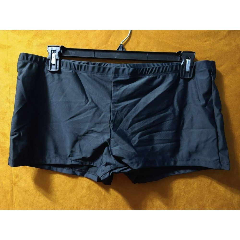 Keyhole Solid Black 2 Pc Bathing Suit Size 2x - image 2